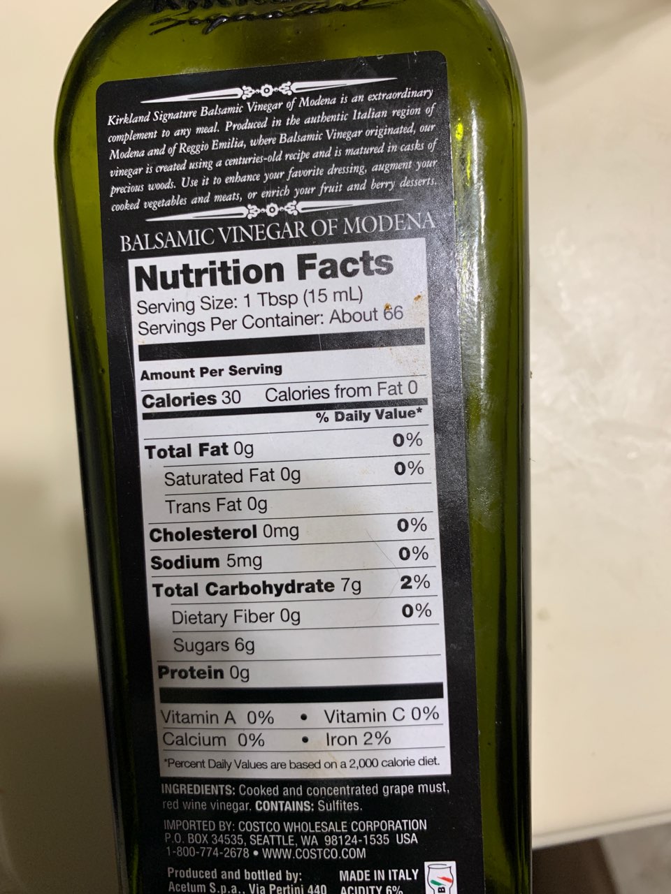 calories of balsamic vinegar