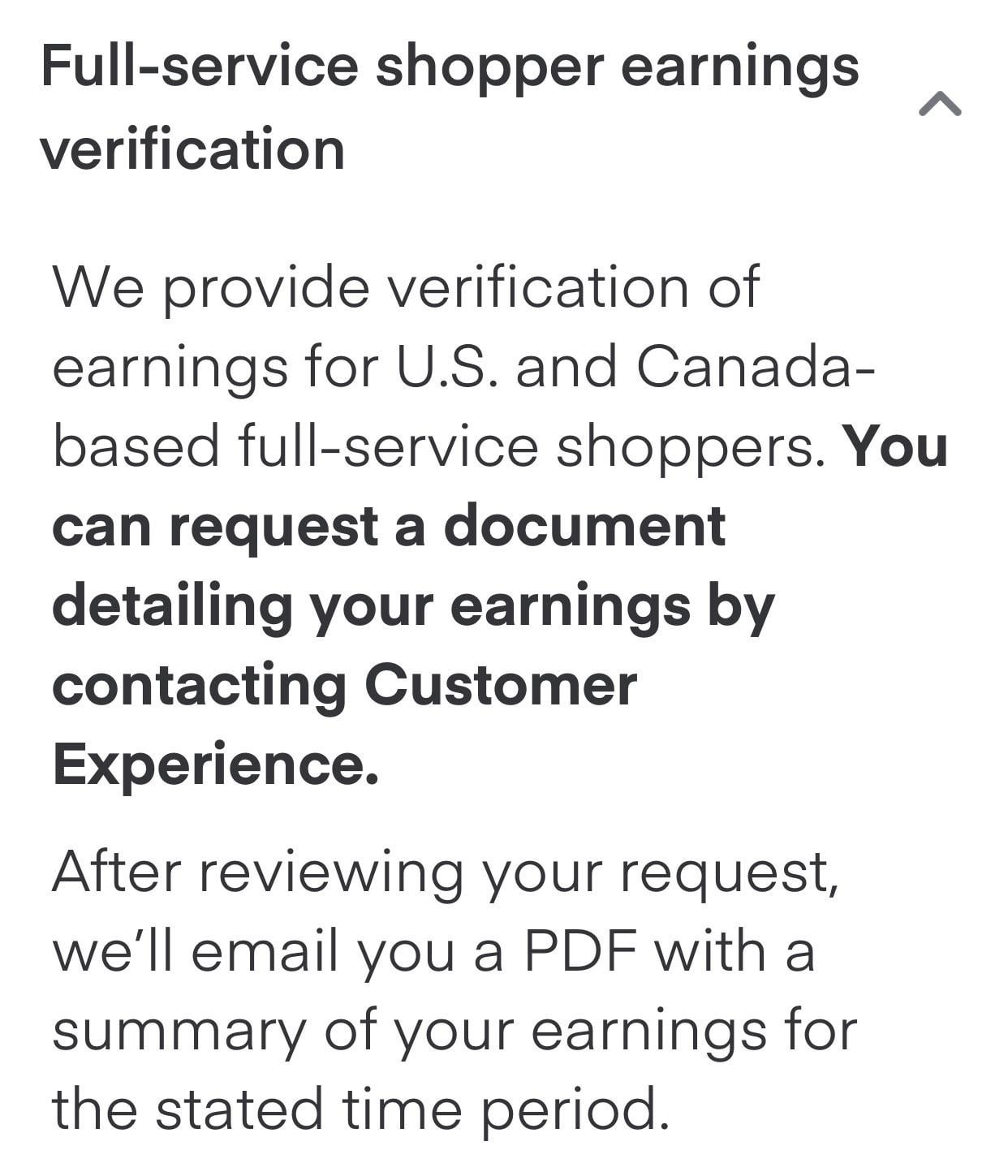 shoppers.instacart/income verifications