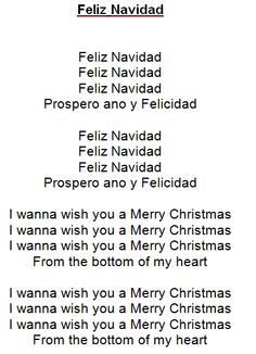 feliz navidad lyrics