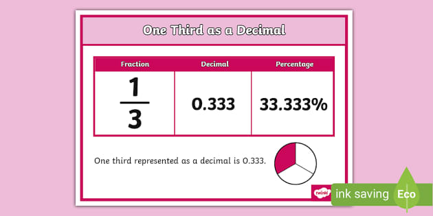 one third into a decimal