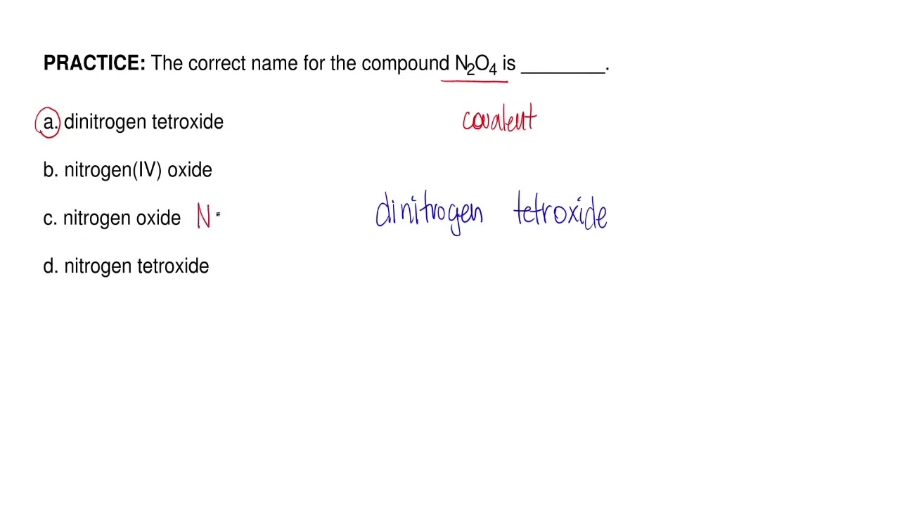 what is the correct name for n2o4