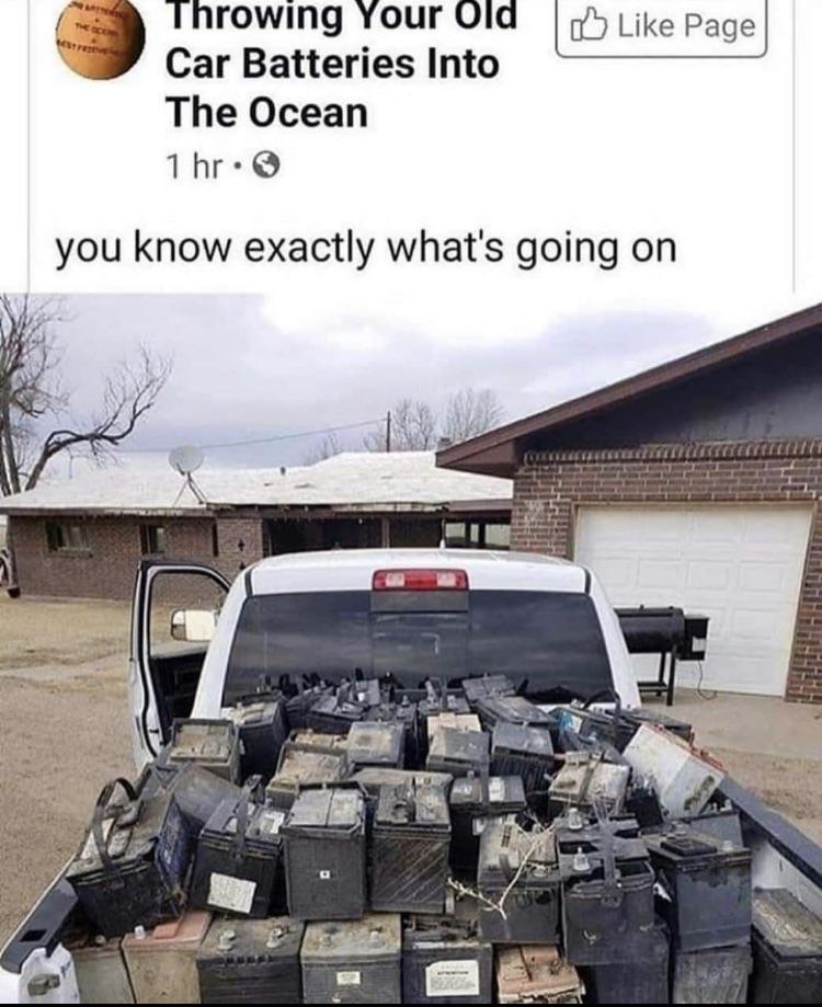 why do people throw car batteries in the ocean