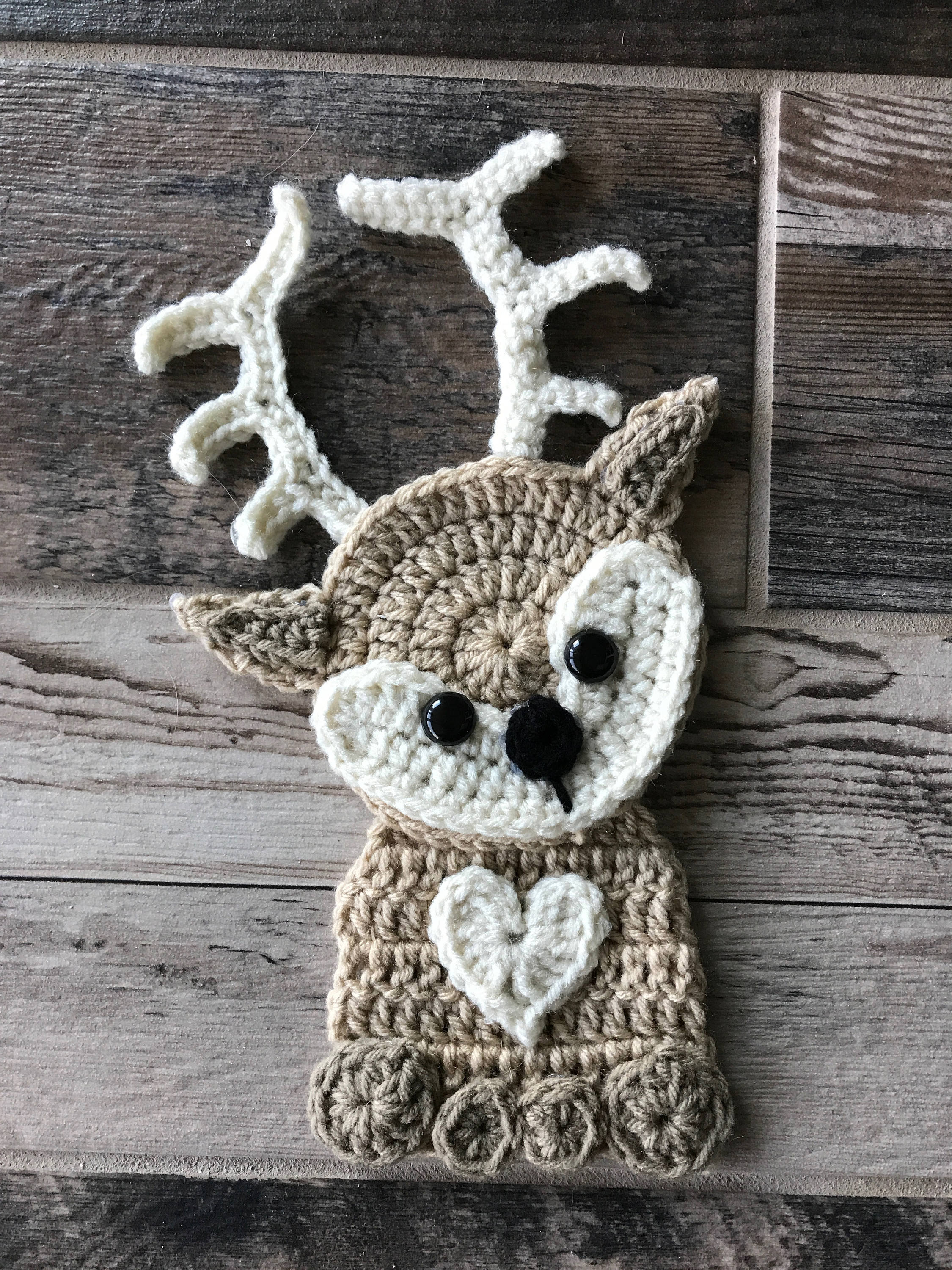 crochet deer applique pattern free