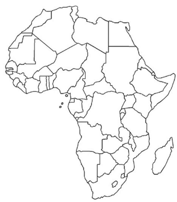 blank printable africa map