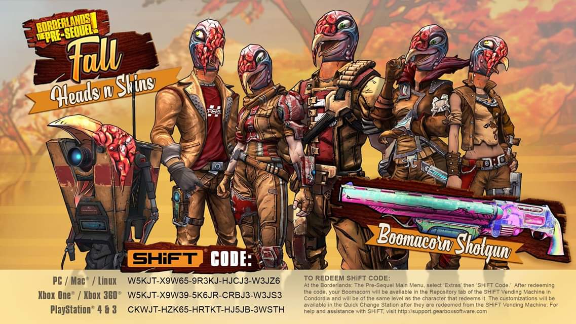 ps4 shift codes borderlands pre sequel