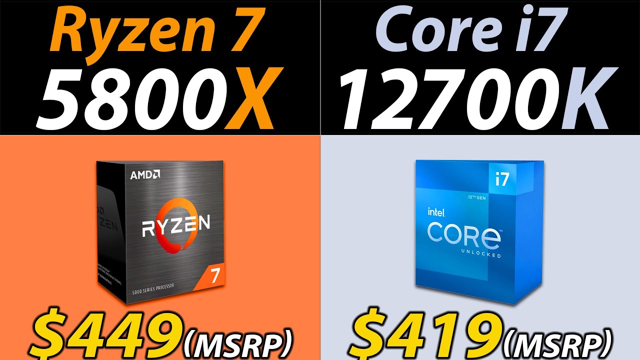 ryzen 7 5800x vs i7-12700k