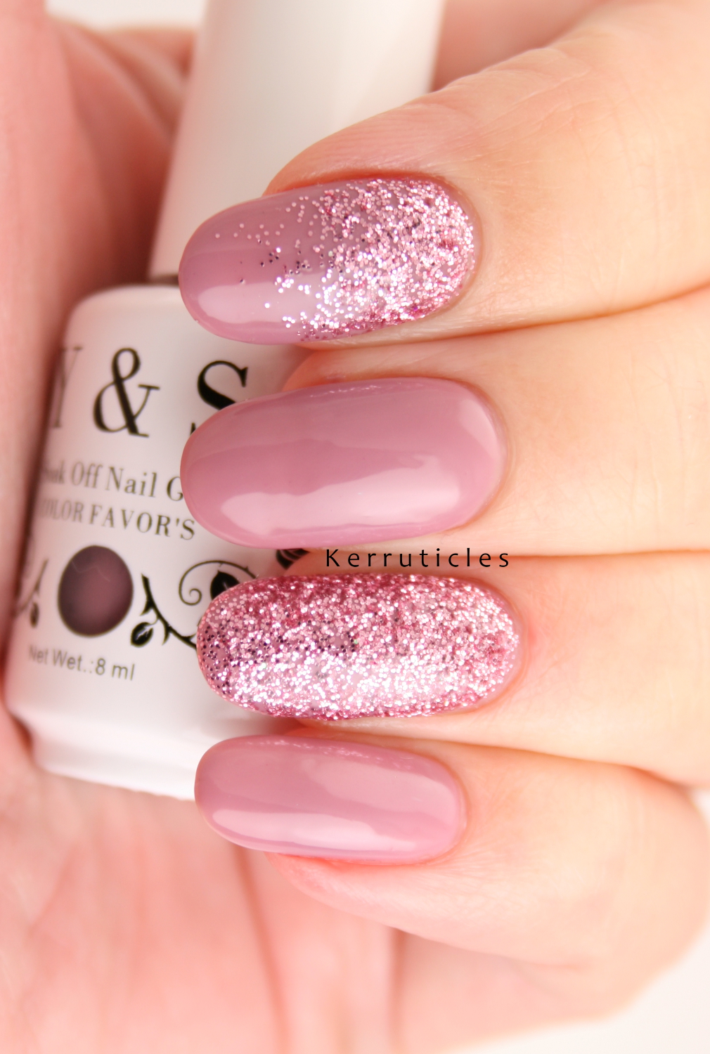 pink glitter nails gel