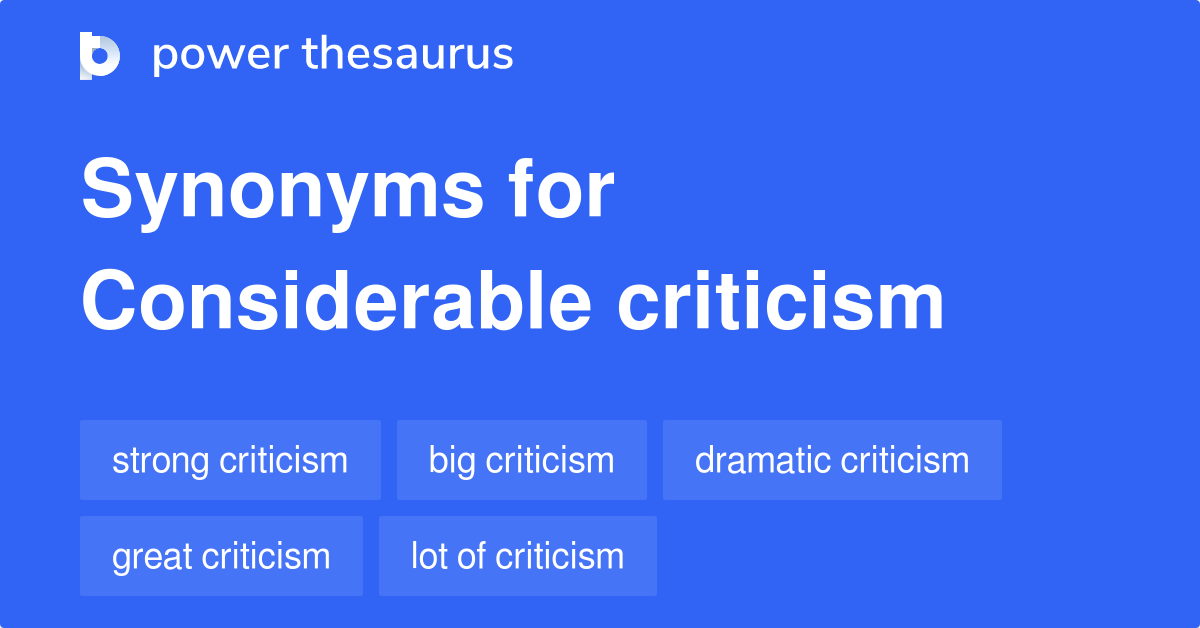 criticised thesaurus