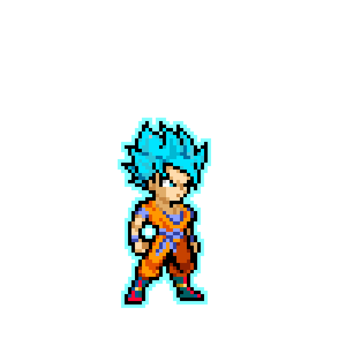 goku ssj blue pixel art