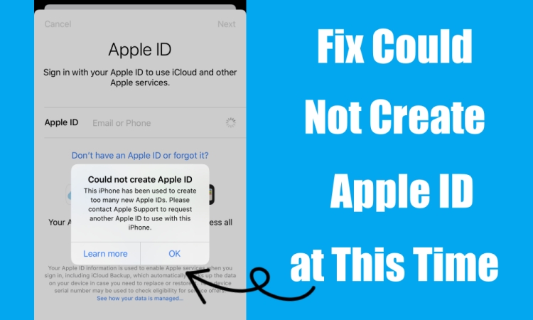 i cant create an apple id