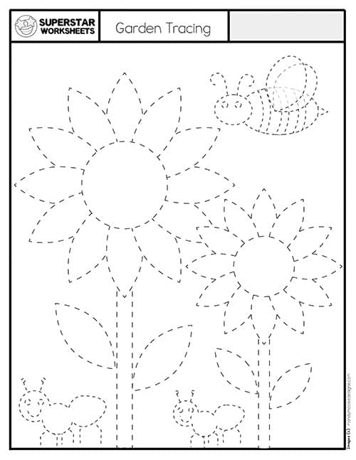 spring tracing worksheets