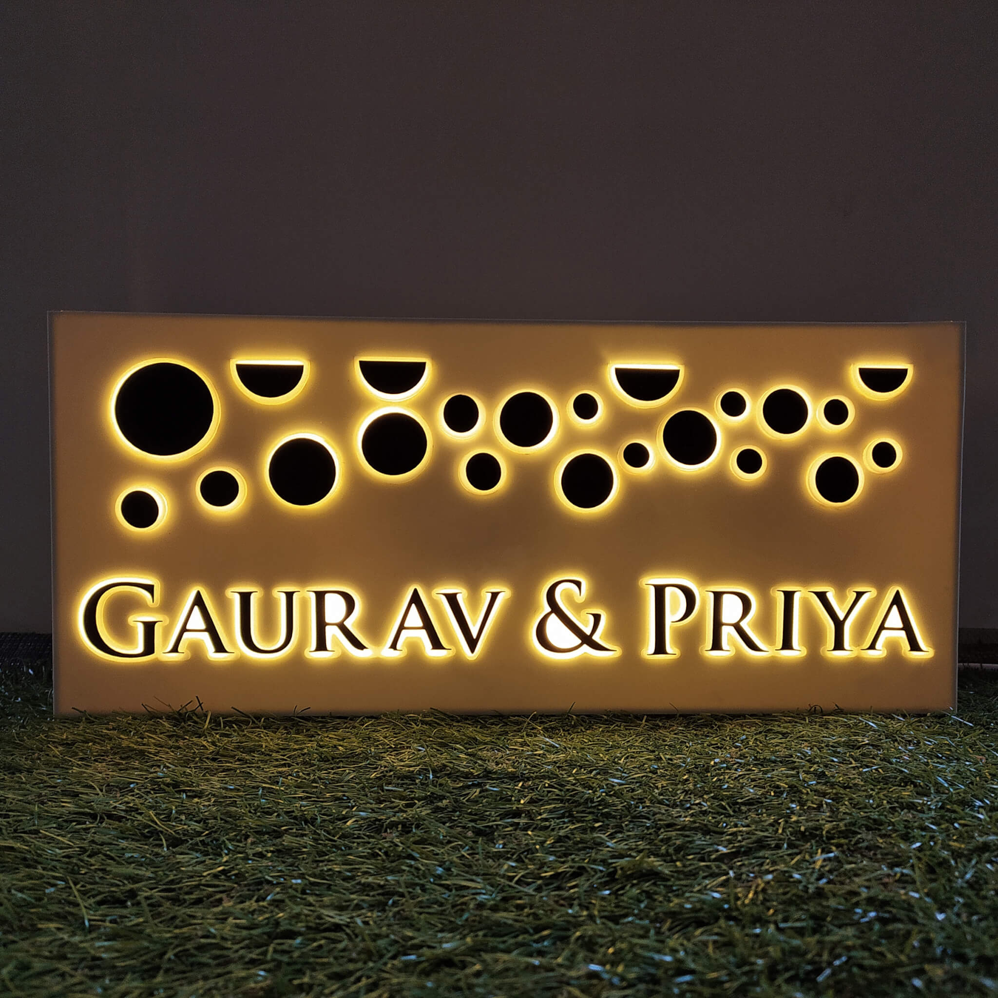 name plate for home with light