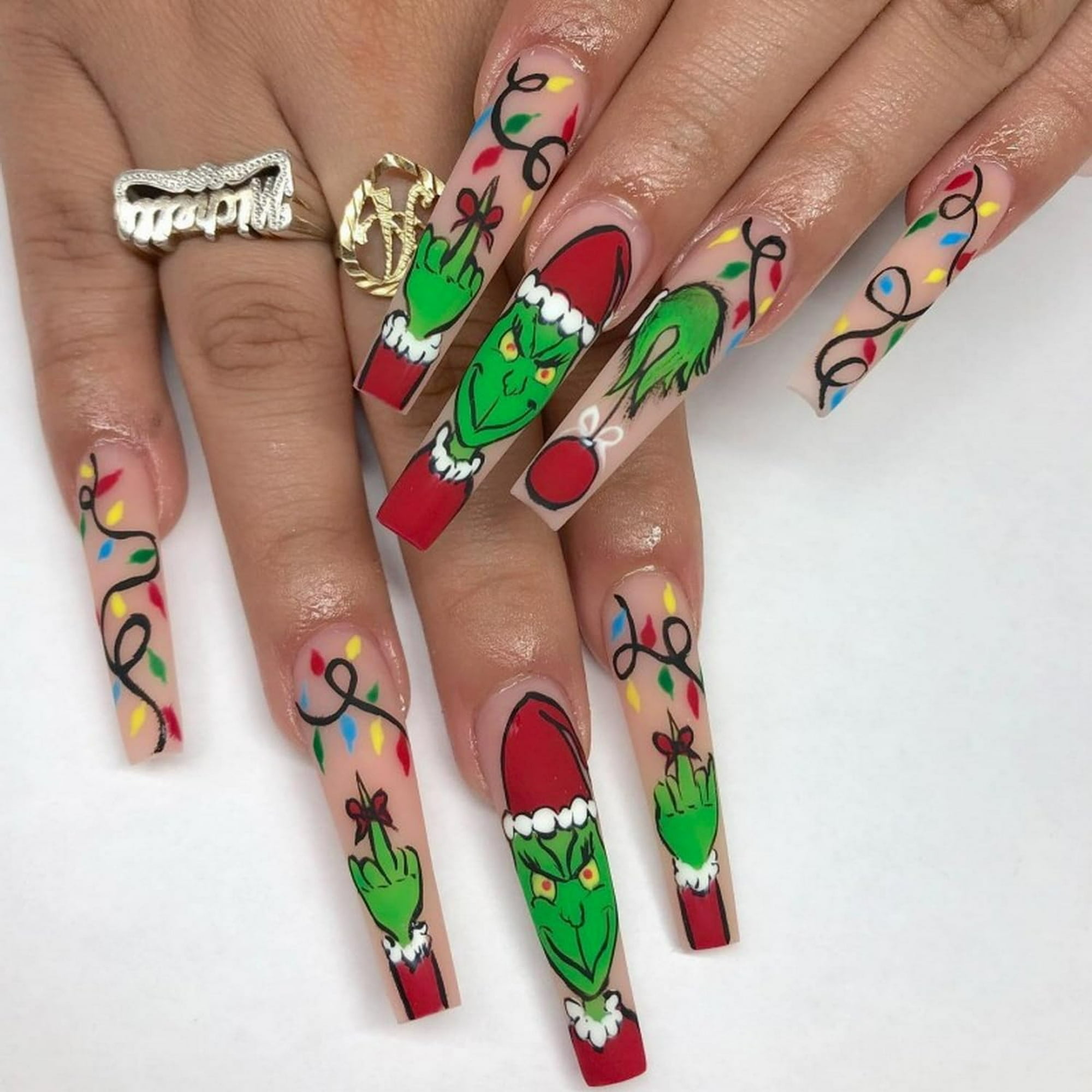 uñas navideñas grinch