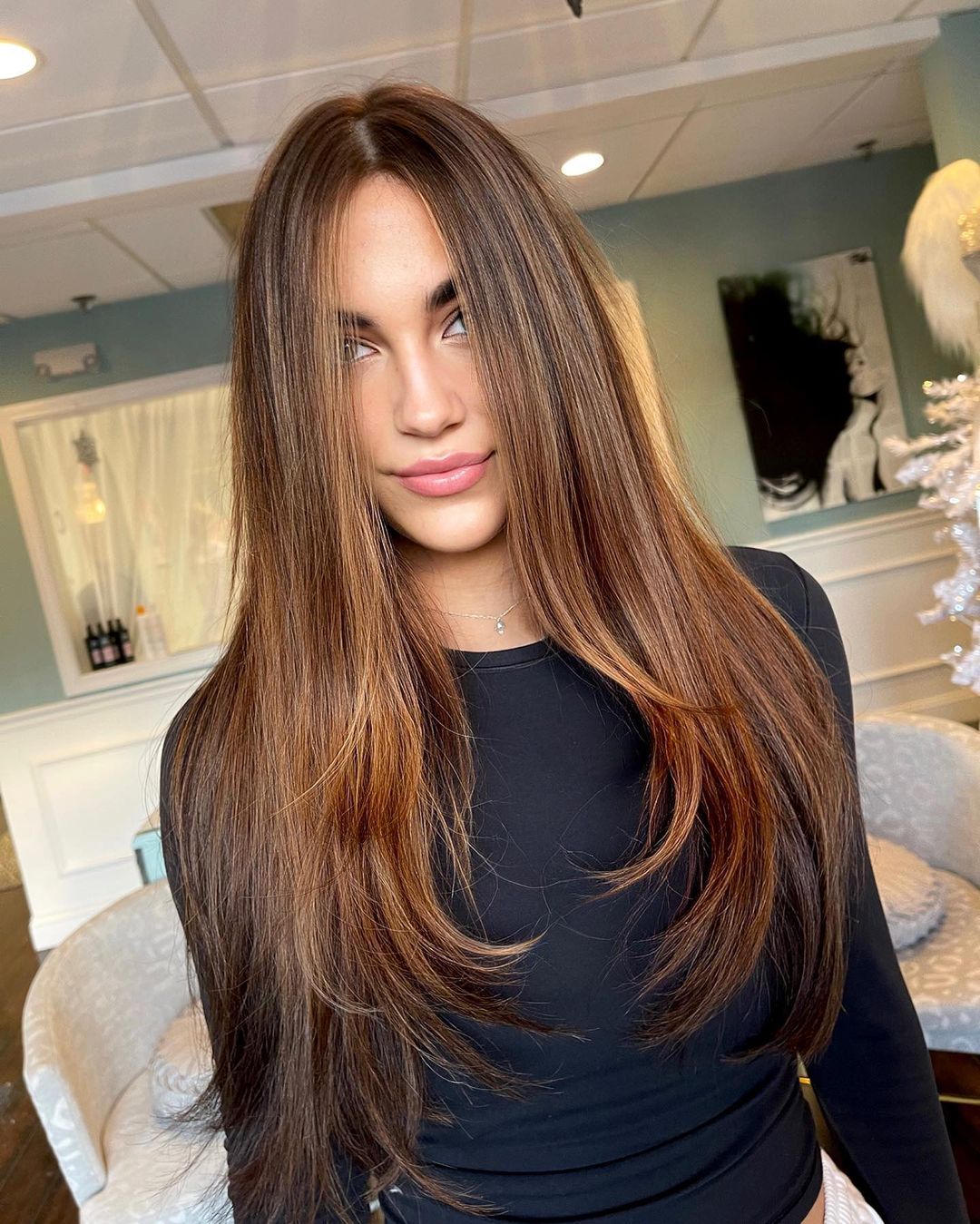 layered cut for long straight hair