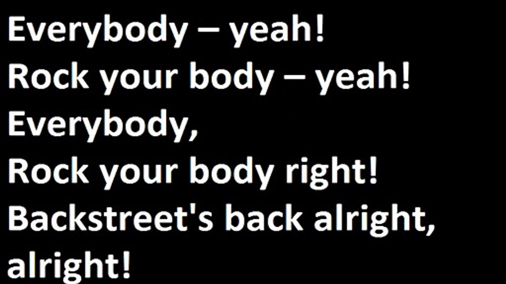 backstreet back alright lyrics