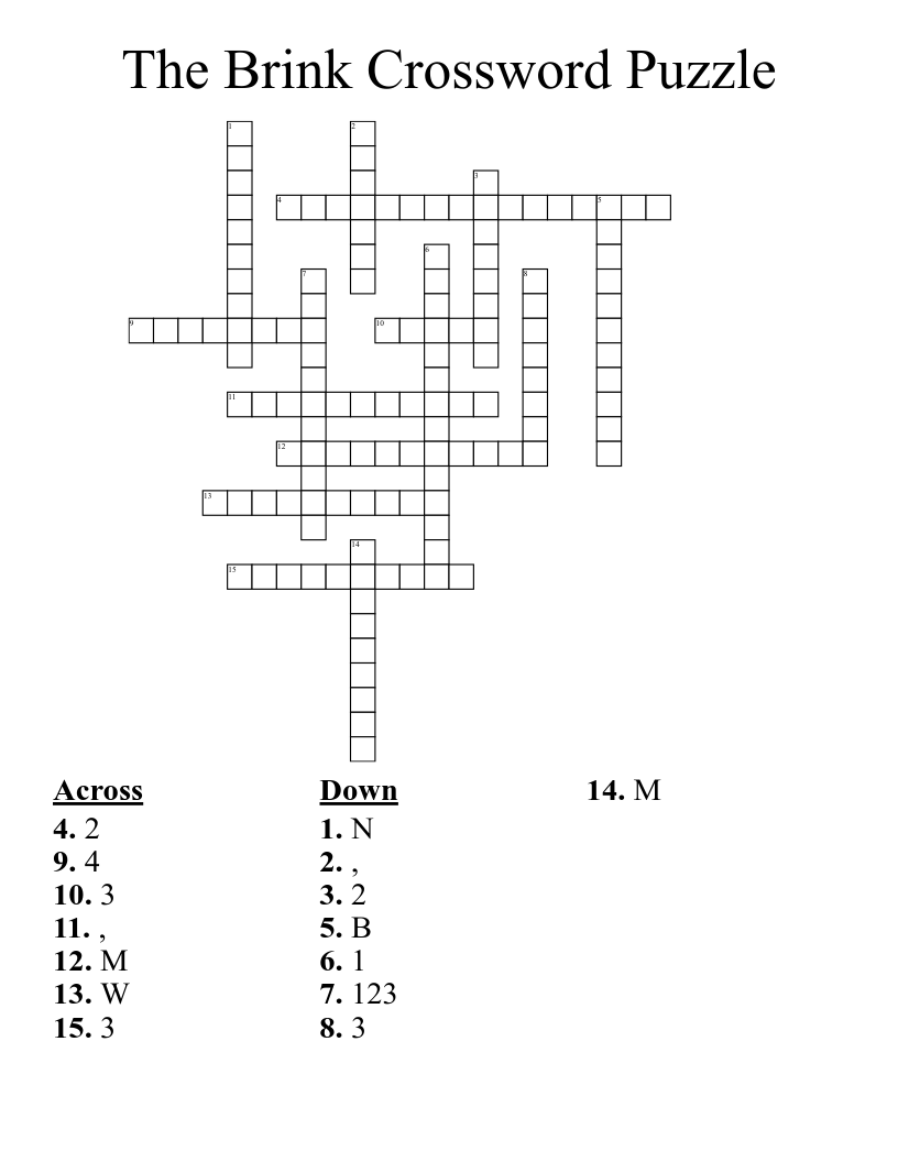 brink crossword clue