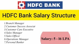 hdfc cashier salary