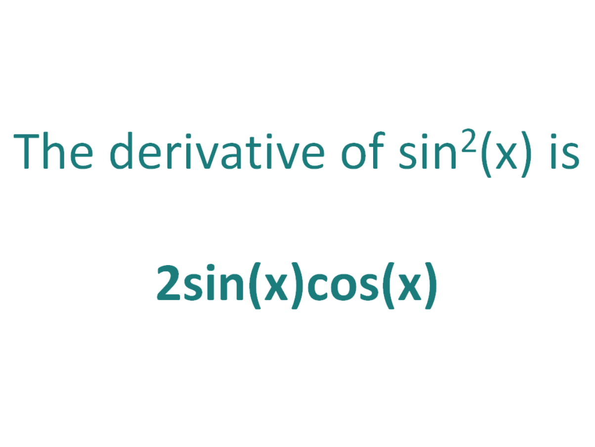 sin 2 x differentiation