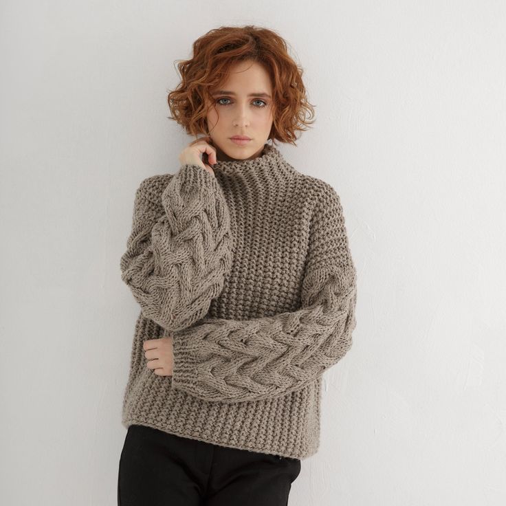 high neck woolen sweater for ladies