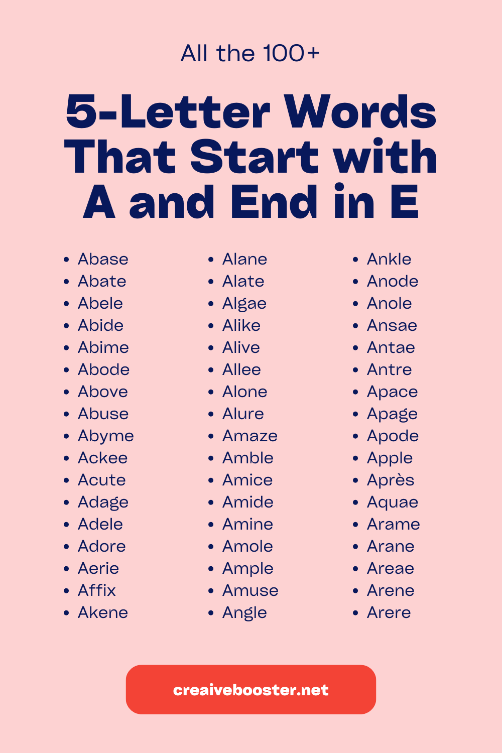 5-letter words with a and e