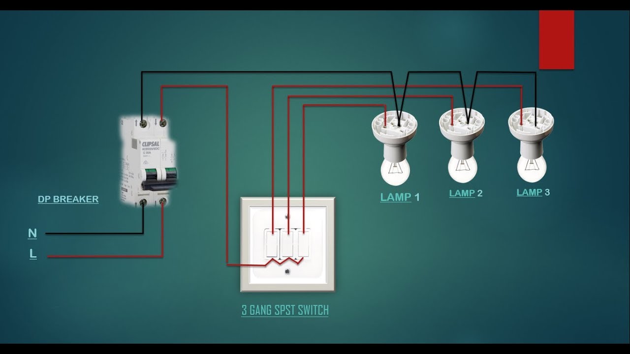 three gang light switch wiring