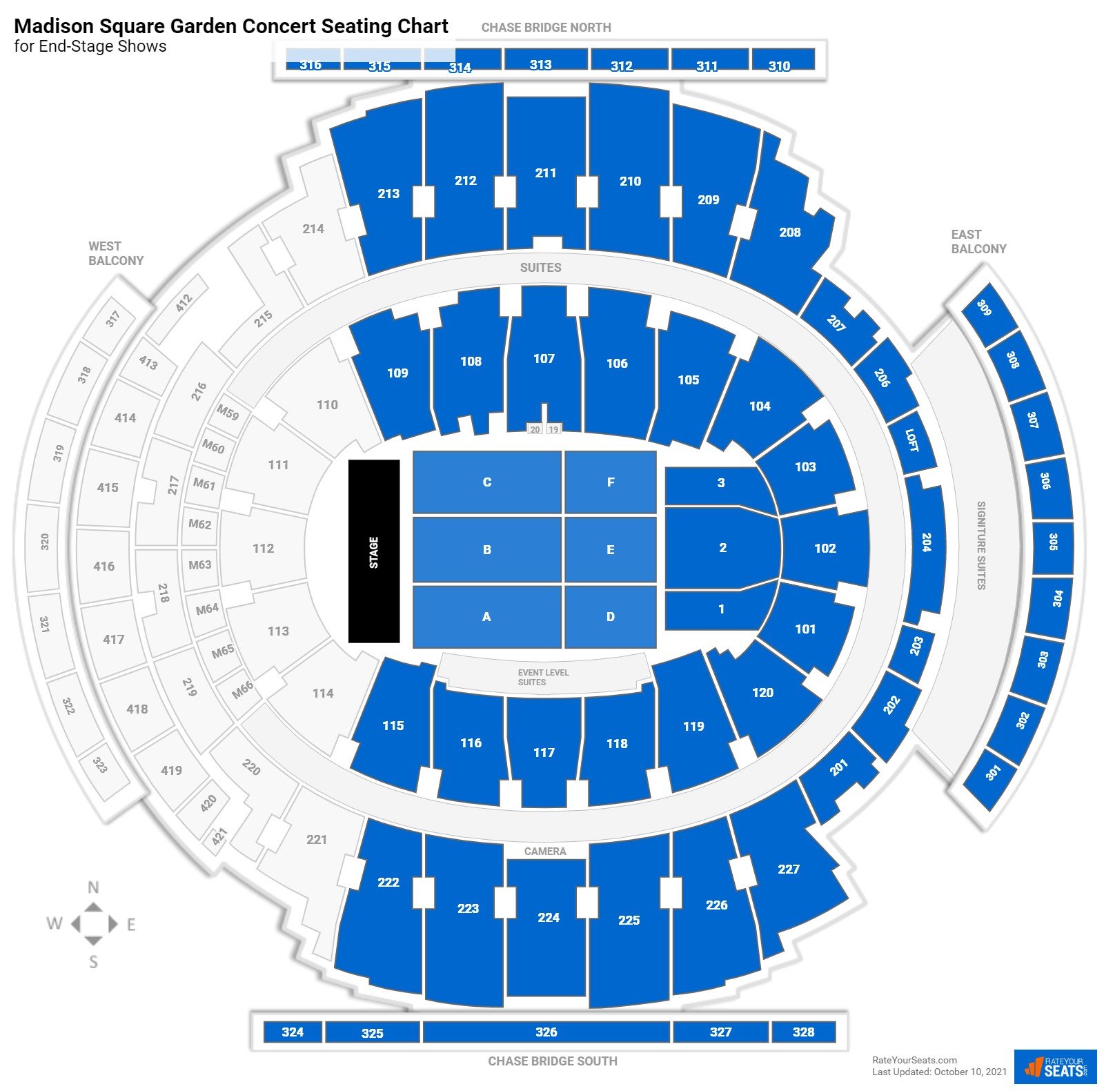 madison square garden seating chart