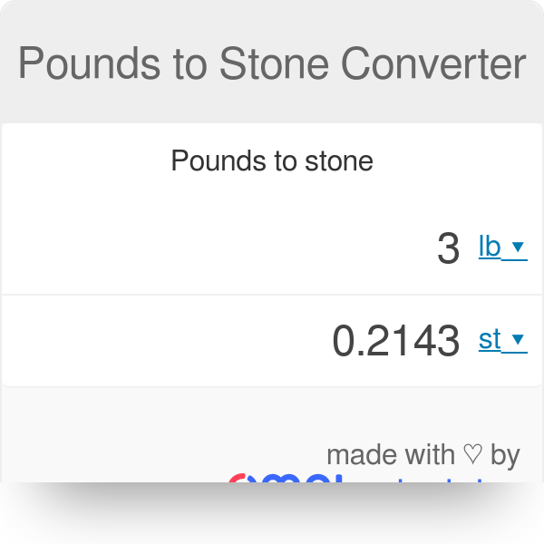 pounds to stones