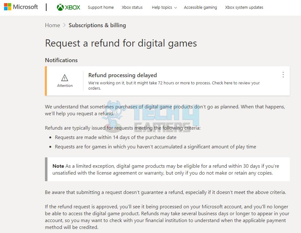 xbox request refund