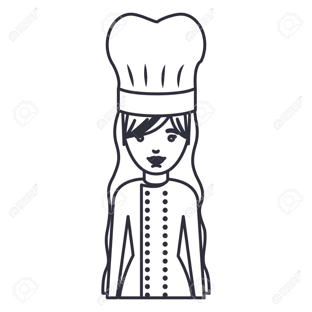 dibujo de chef mujer facil