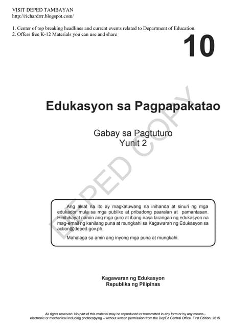 esp grade 10 module teachers guide