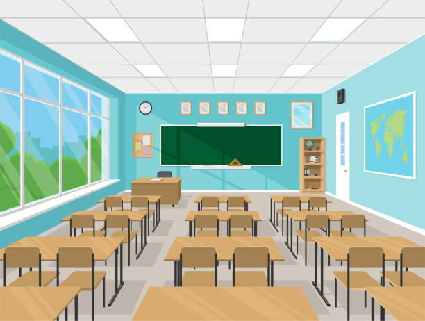 empty classroom clipart