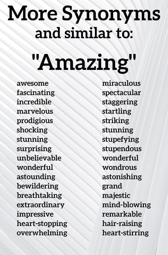 synonyms for amazing person