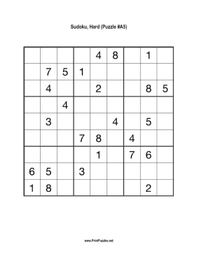 sudoku hard print