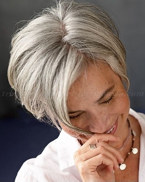 short haircuts for gray hair over 50