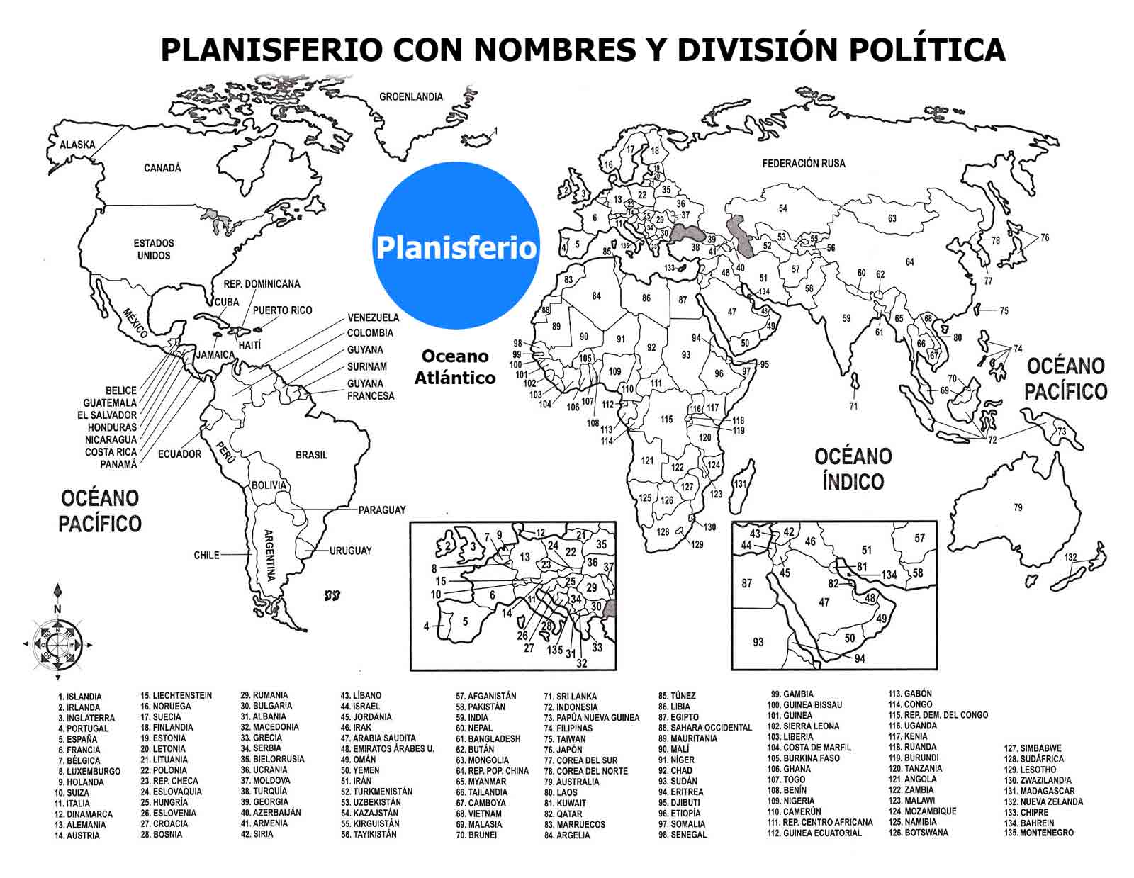 mapa planisferio con nombres