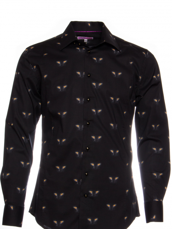 cat button up shirt mens