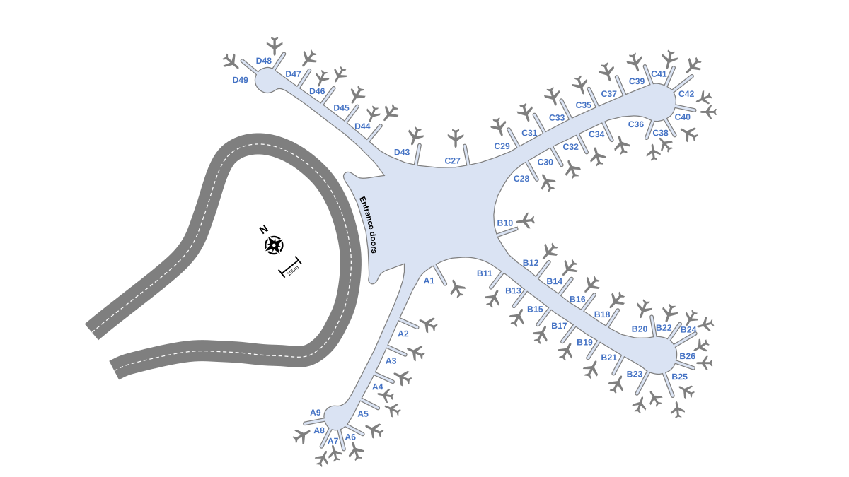 abu dhabi airport terminal 1 to 3 distance