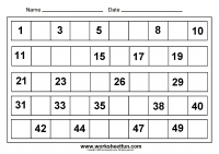 writing numbers 1 50 worksheet