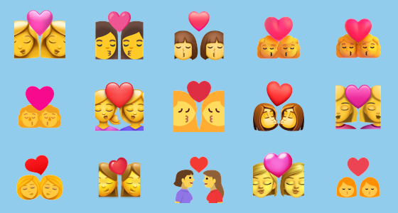 girls kissing emoji