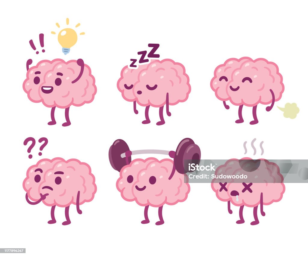 cartoon brain character