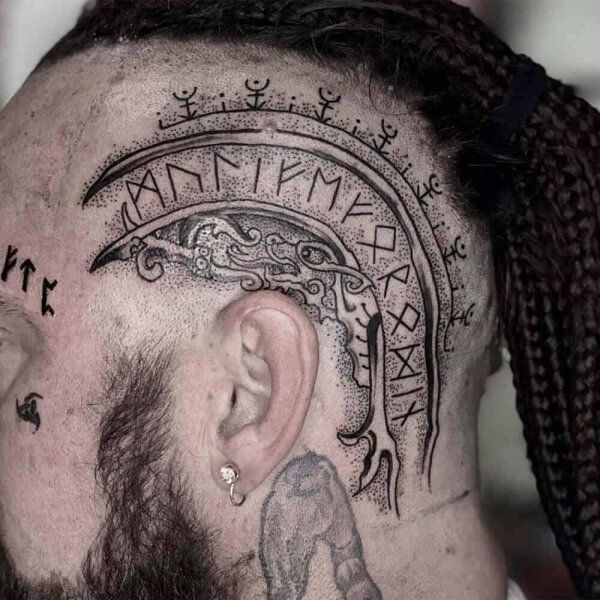 viking head tattoo designs