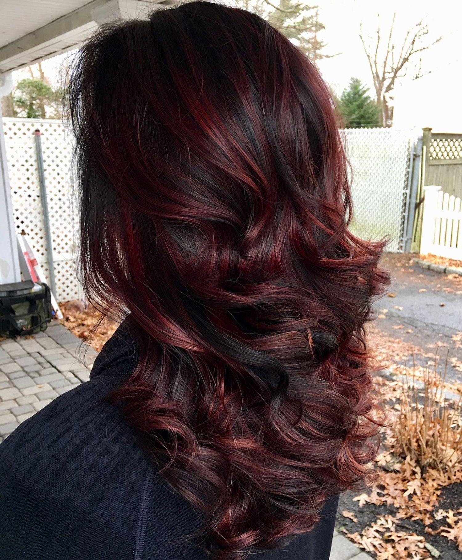 red hair highlights for dark brown hair