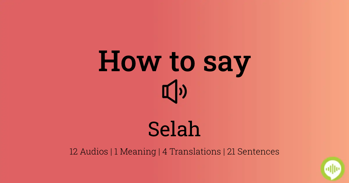 selah meaning pronunciation