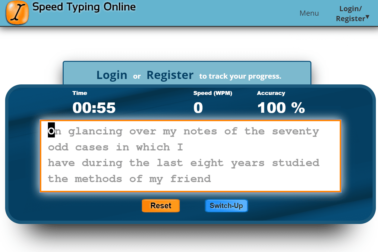 typing speed test online 10 minutes