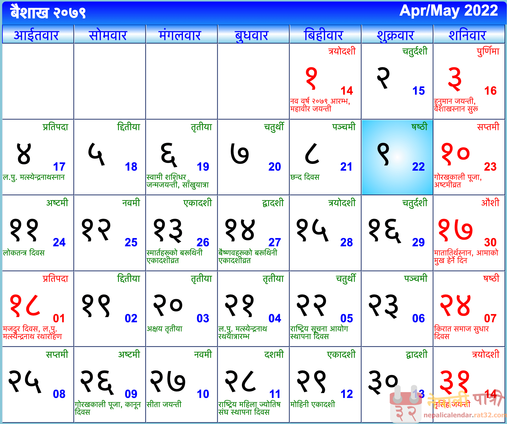 nepali calendar date today