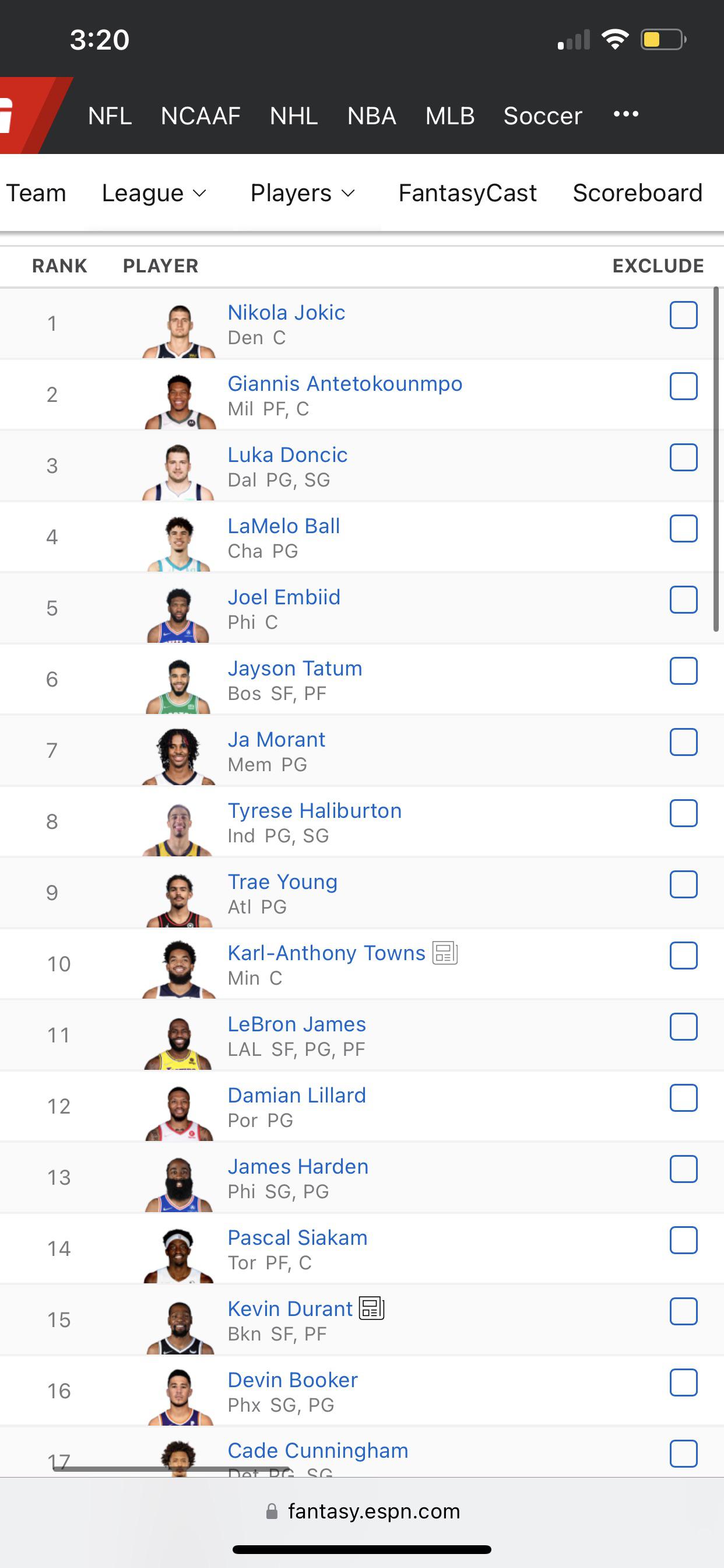 espn fantasy basketball ratings