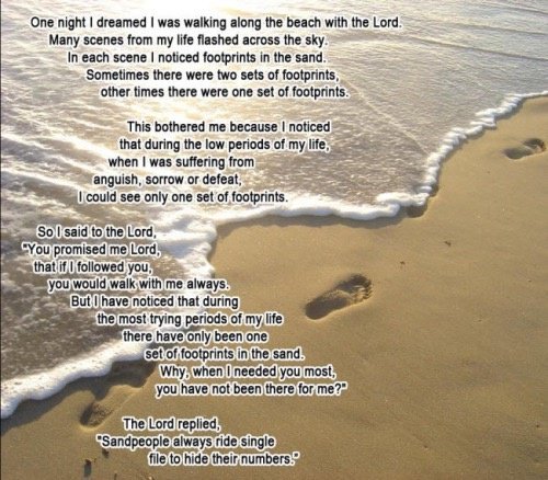 bible verse footprints in the sand poem