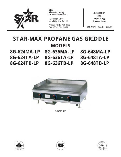 star griddle parts