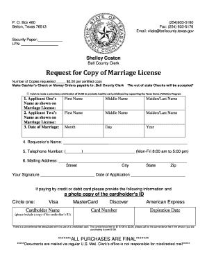 marriage license killeen tx