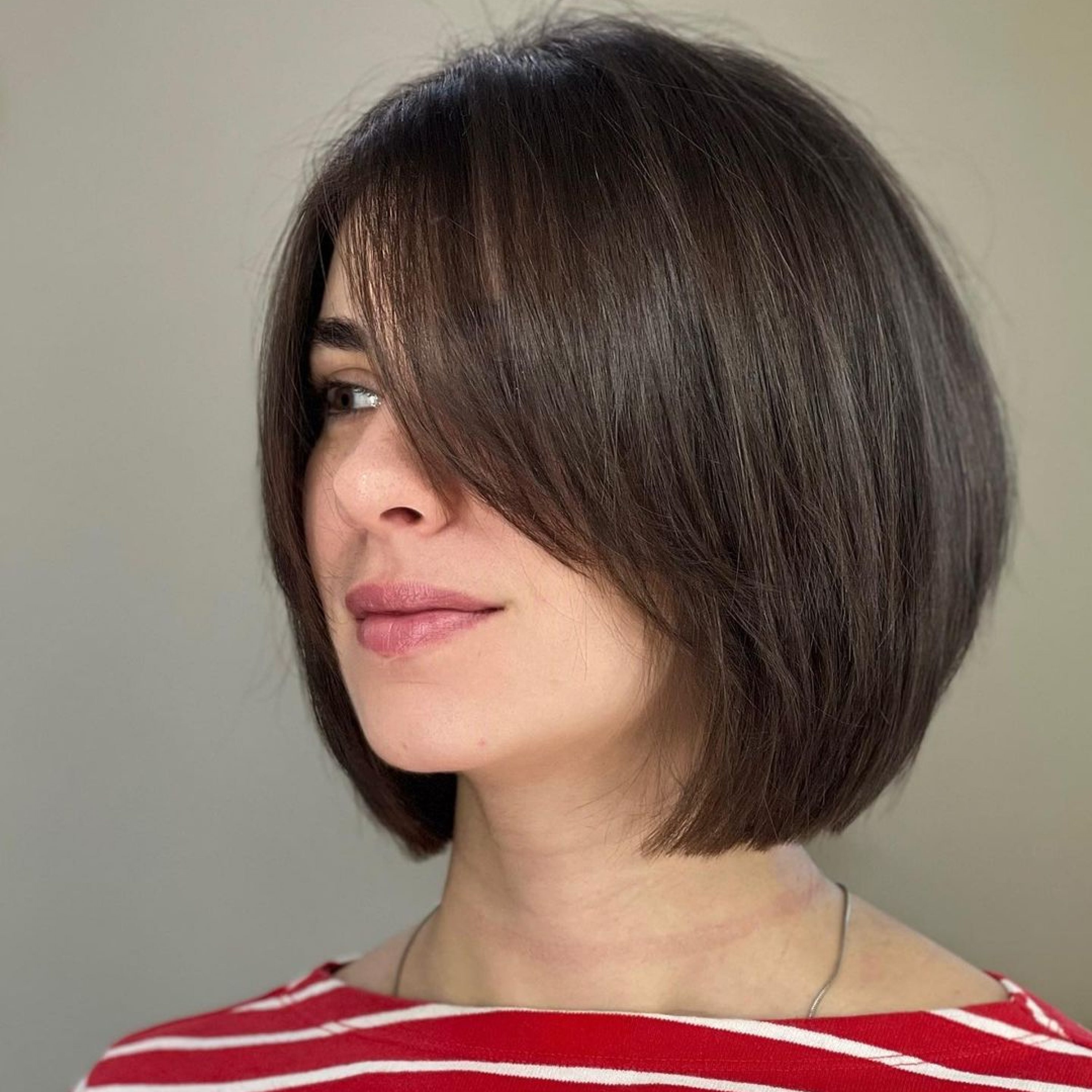 layered bob with bangs